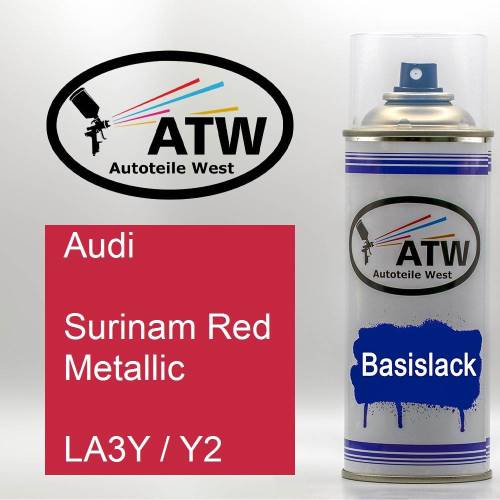 Audi, Surinam Red Metallic, LA3Y / Y2: 400ml Sprühdose, von ATW Autoteile West.